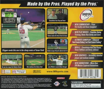 MLB 2001 (US) box cover back